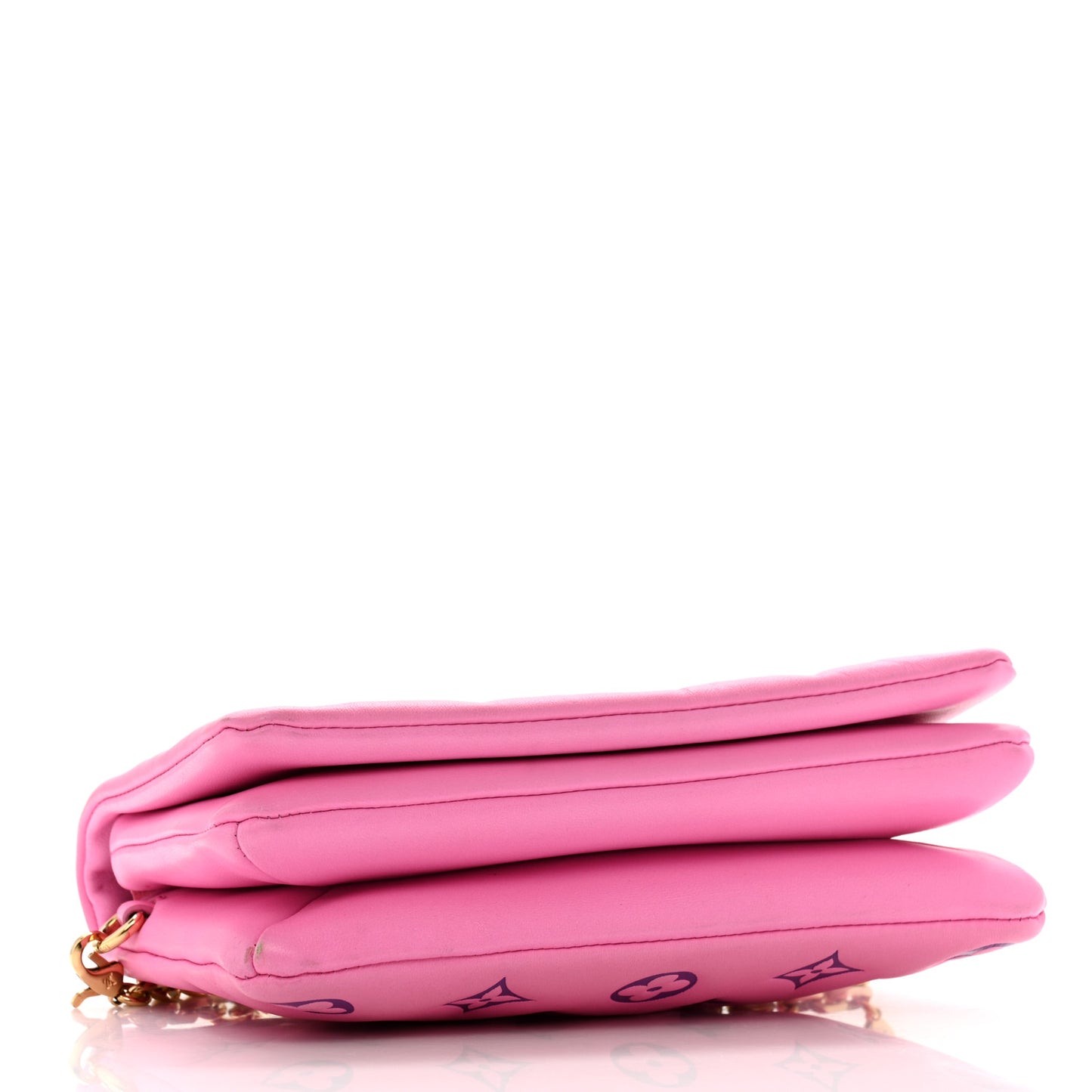 Lambskin Embossed Monogram Vuittamins Pochette Coussin Rose Violet