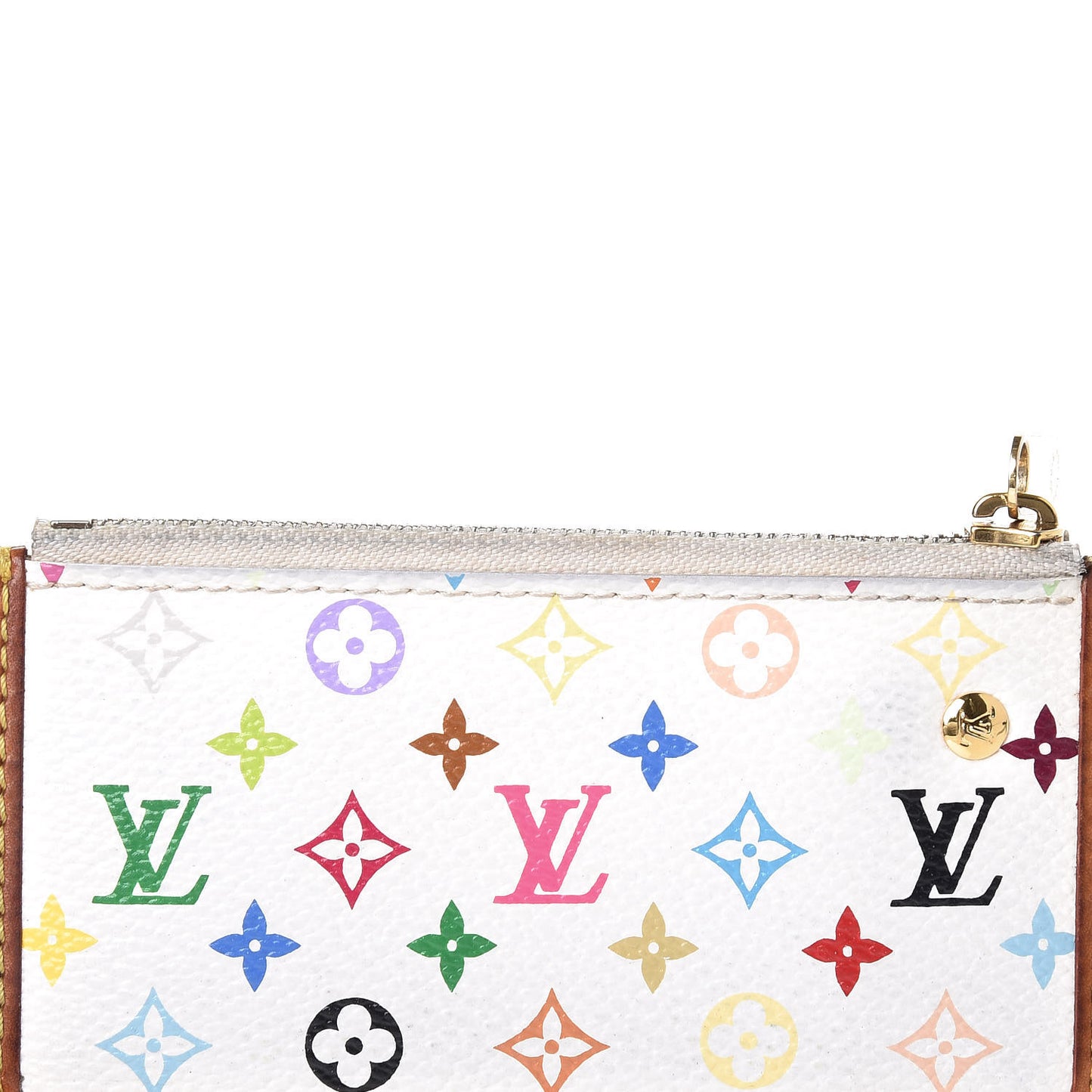 Monogram Multicolor Key Pouch White