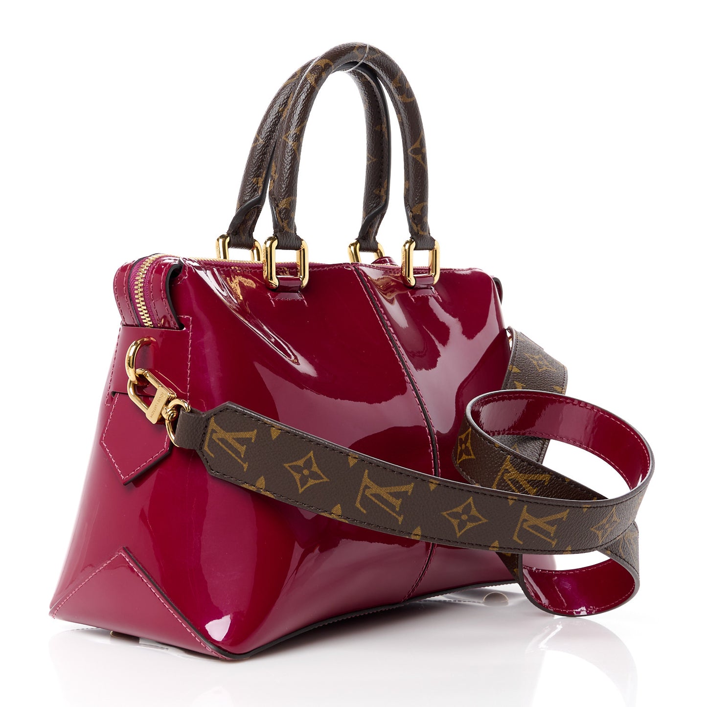 Patent Calfskin Miroir Tote Magenta