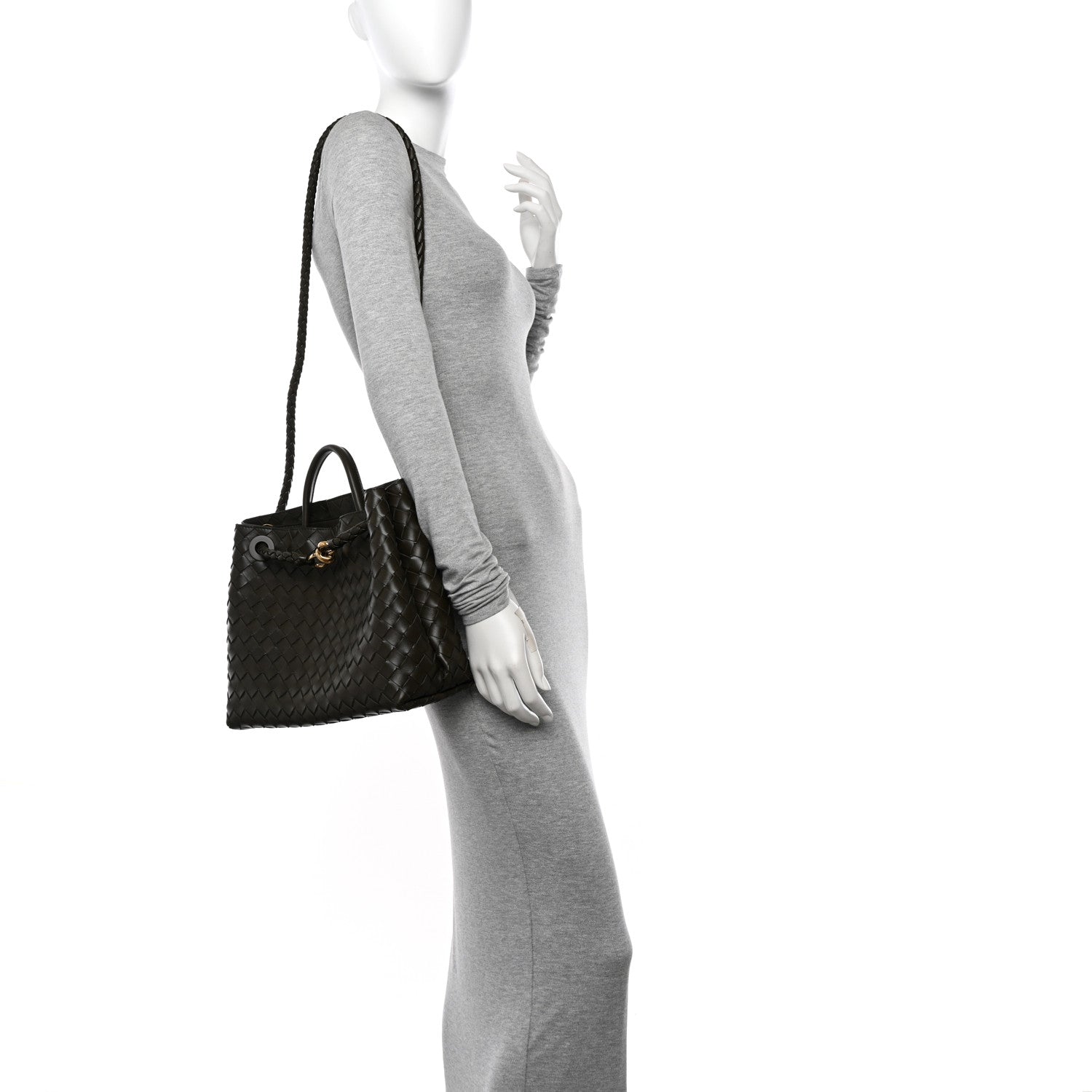 Bottega Veneta Nappa Intrecciato Medium Andiamo Shoulder Bag Dark Green 2 of 9