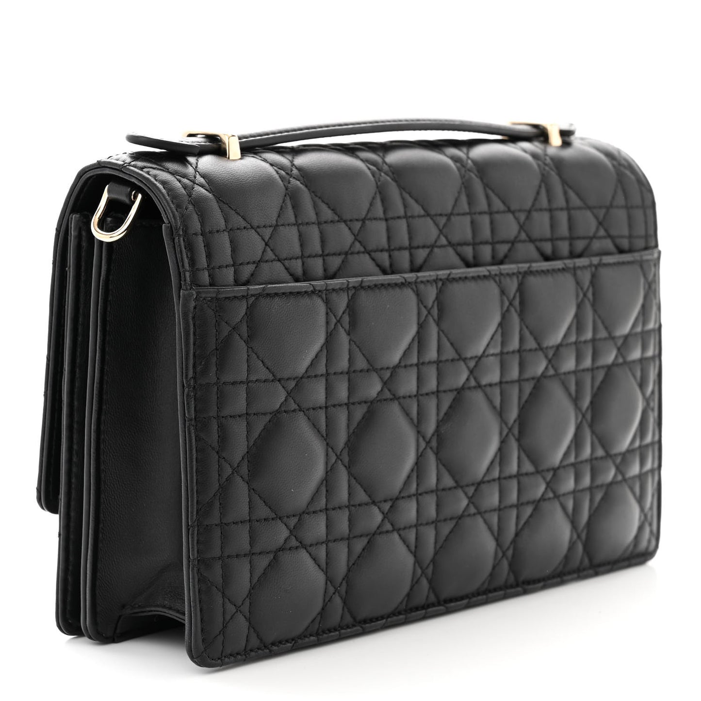 Lambskin Cannage My Dior Top Handle Bag Black