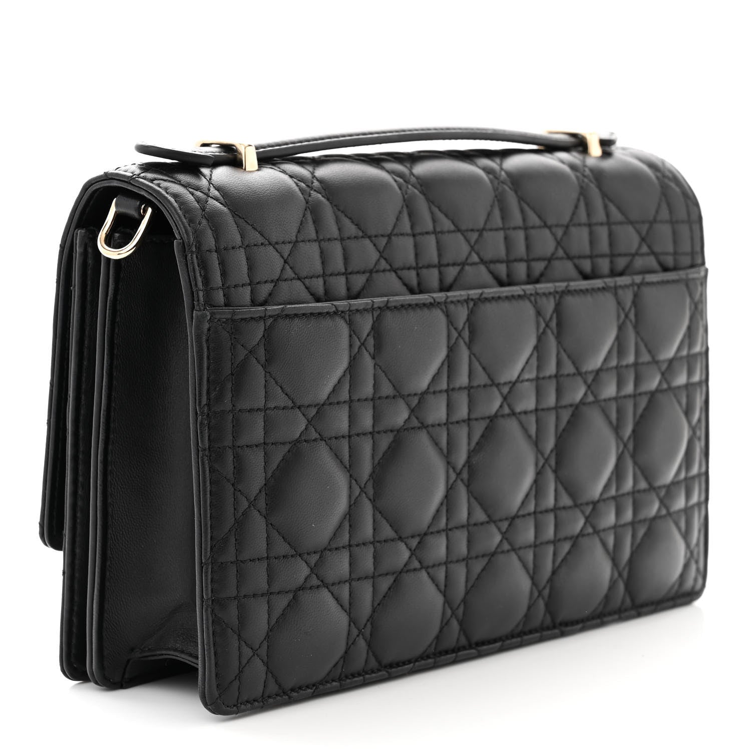 Christian Dior Lambskin Cannage My Dior Top Handle Bag Black 3 of 11
