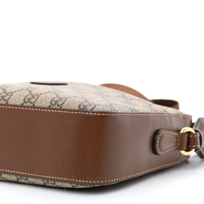 Gucci GG Supreme Monogram Azalea Calfskin Retro Interlocking G Messenger Shoulder Bag Beige Ebony Brown Sugar 10 of 10