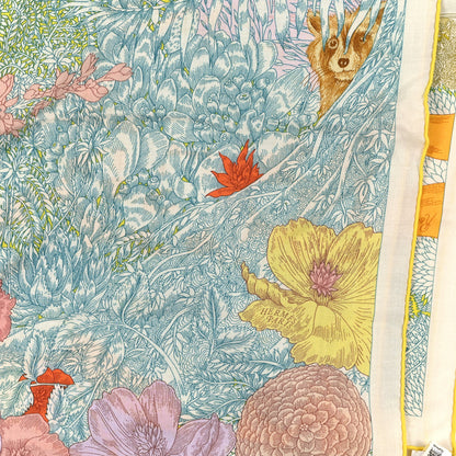 Hermes Cashmere Silk Retour a la Nature 140  Vert Jaune Rose 2 of 3