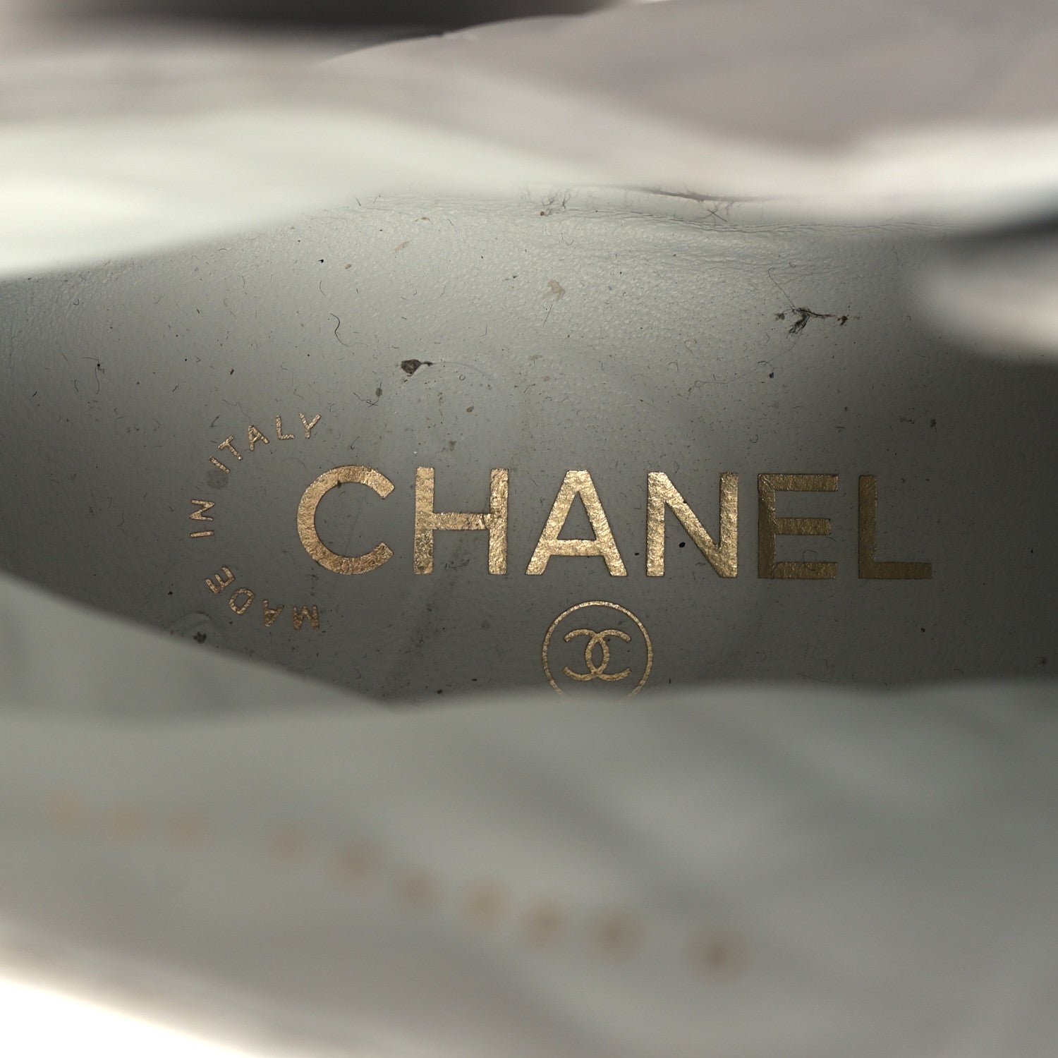 Chanel Shiny Lambskin Quilted Lace Up Combat Boots 39.5 White Black 7 of 11