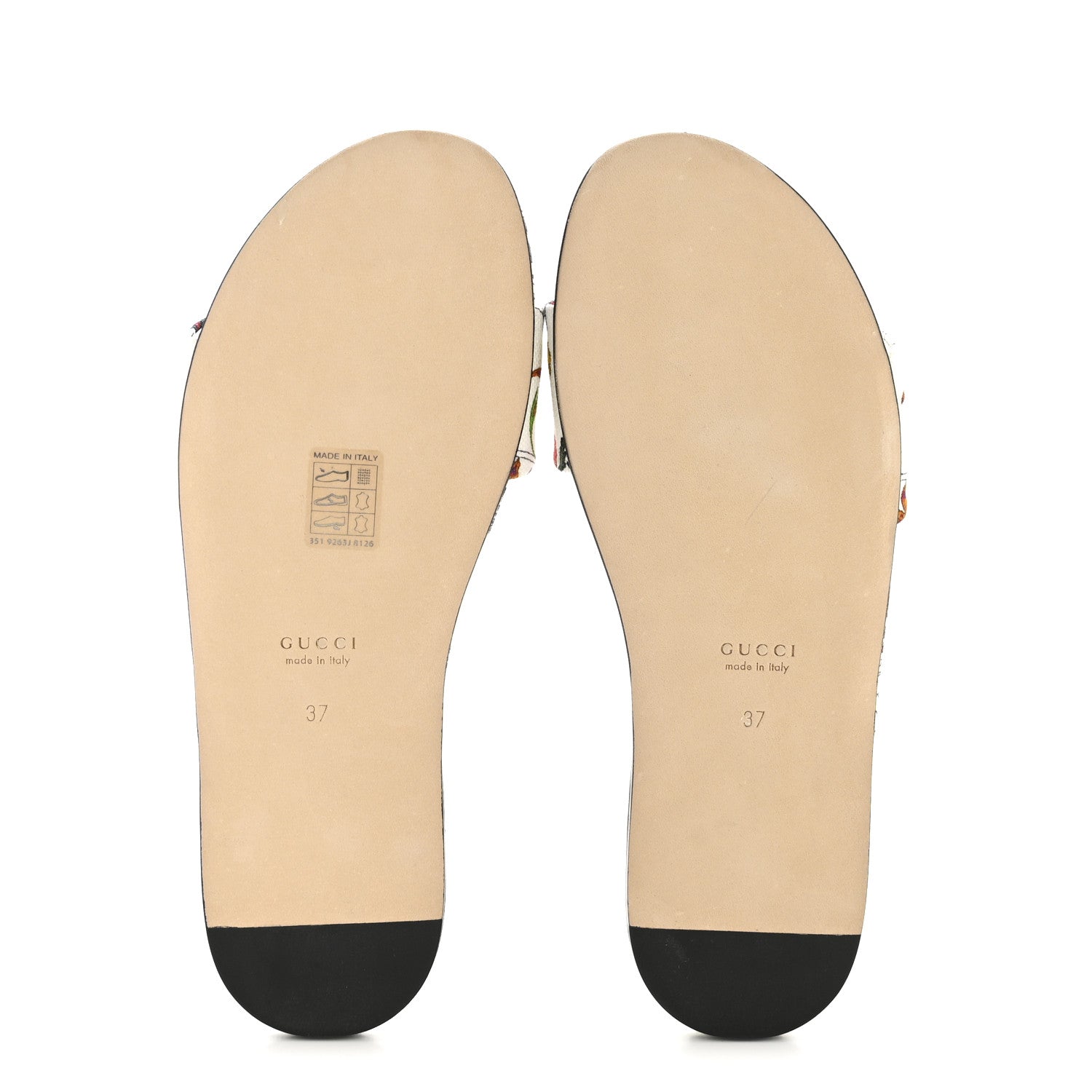 Gucci Canvas Flora Print Horsebit Slide Sandals 37 White 1860129