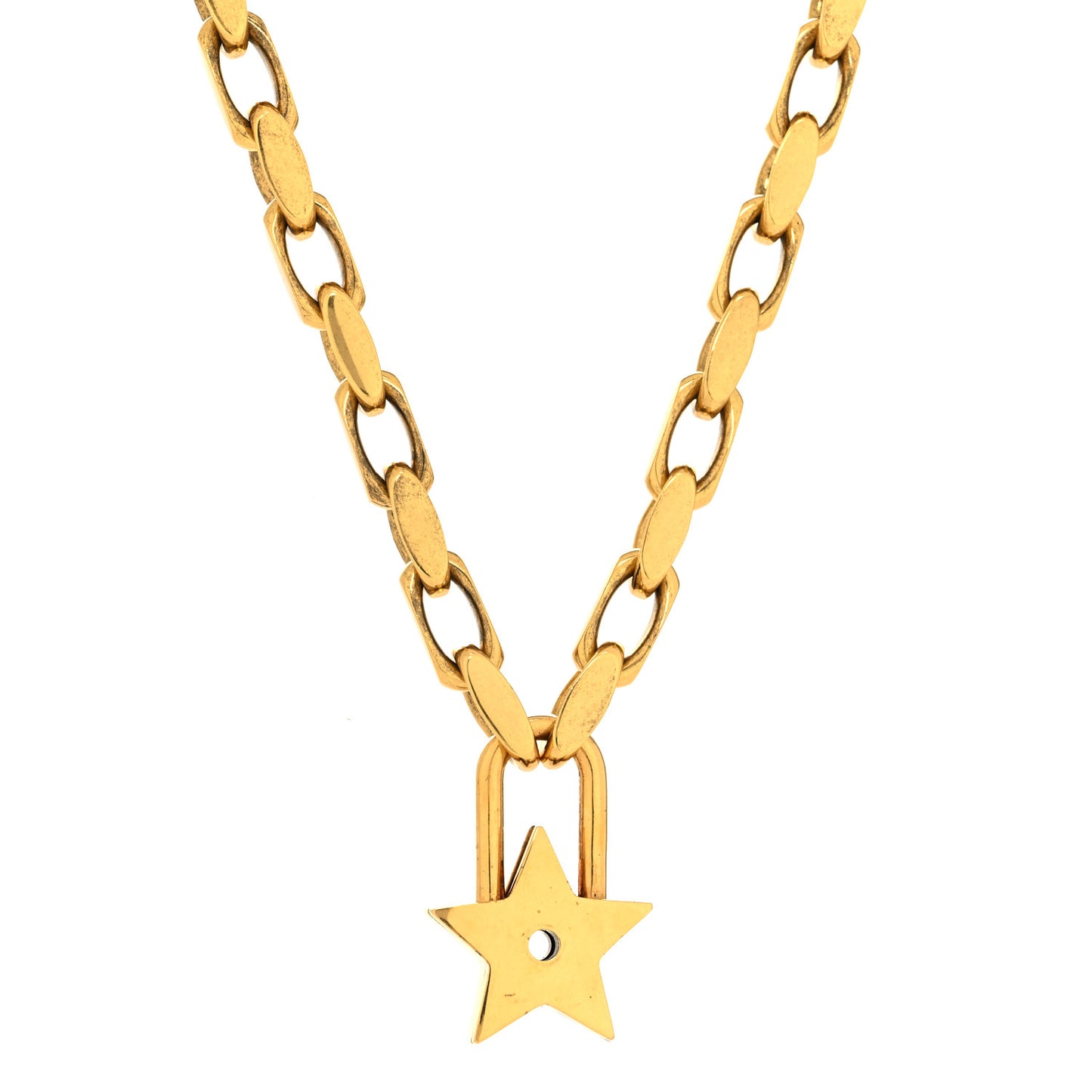 Metal Lucky Star Choker Necklace Aged Gold