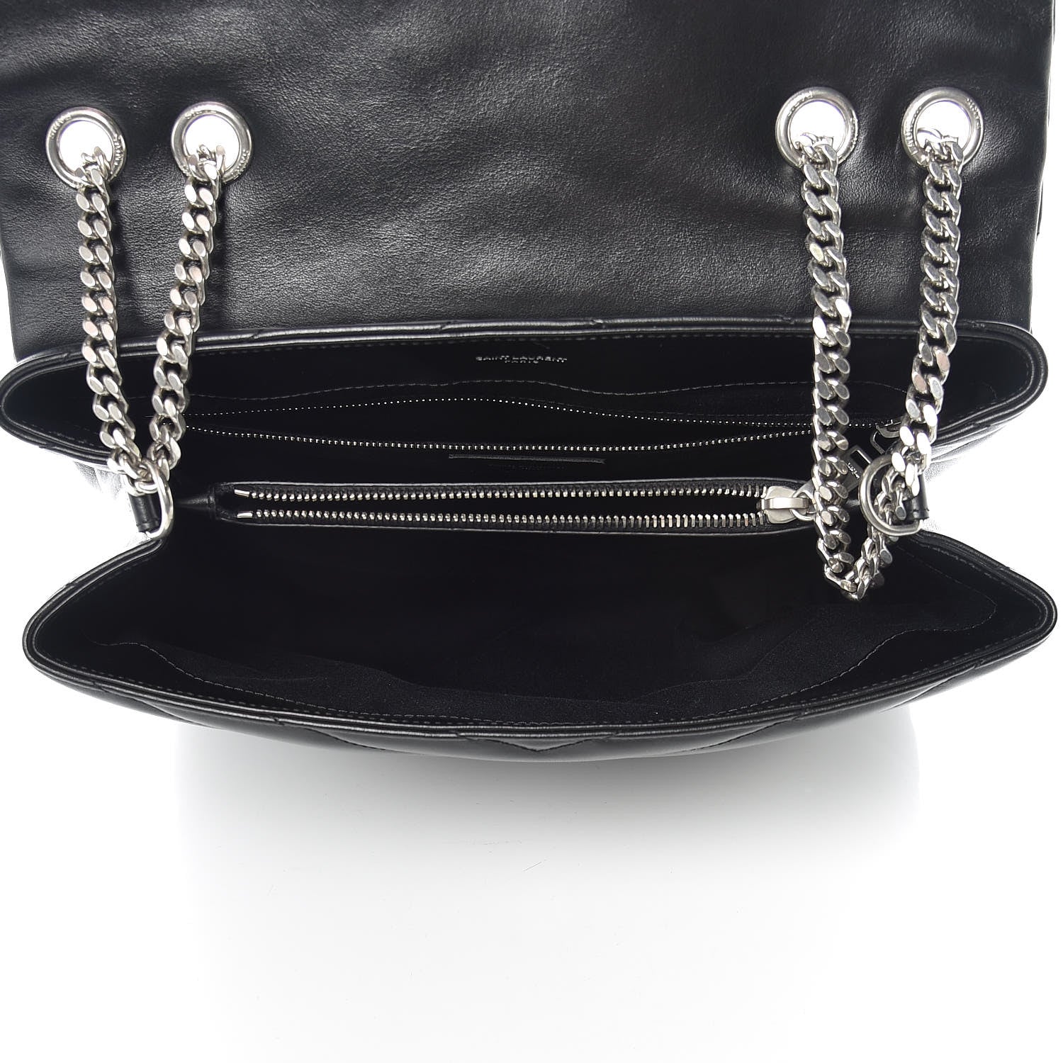Saint Laurent Calfskin Y Quilted Monogram Medium Loulou Chain Satchel Black 5 of 10