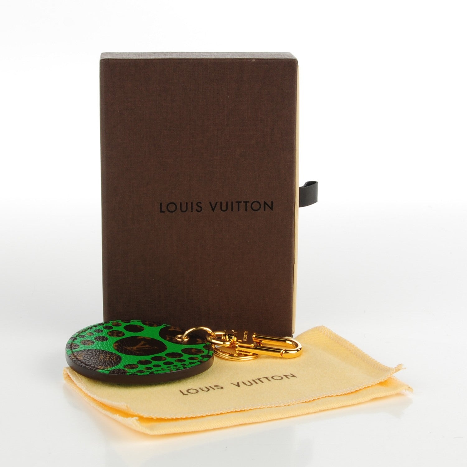 Louis Vuitton Monogram Kusama Pumpkin Dots Key Ring Green 11 of 12
