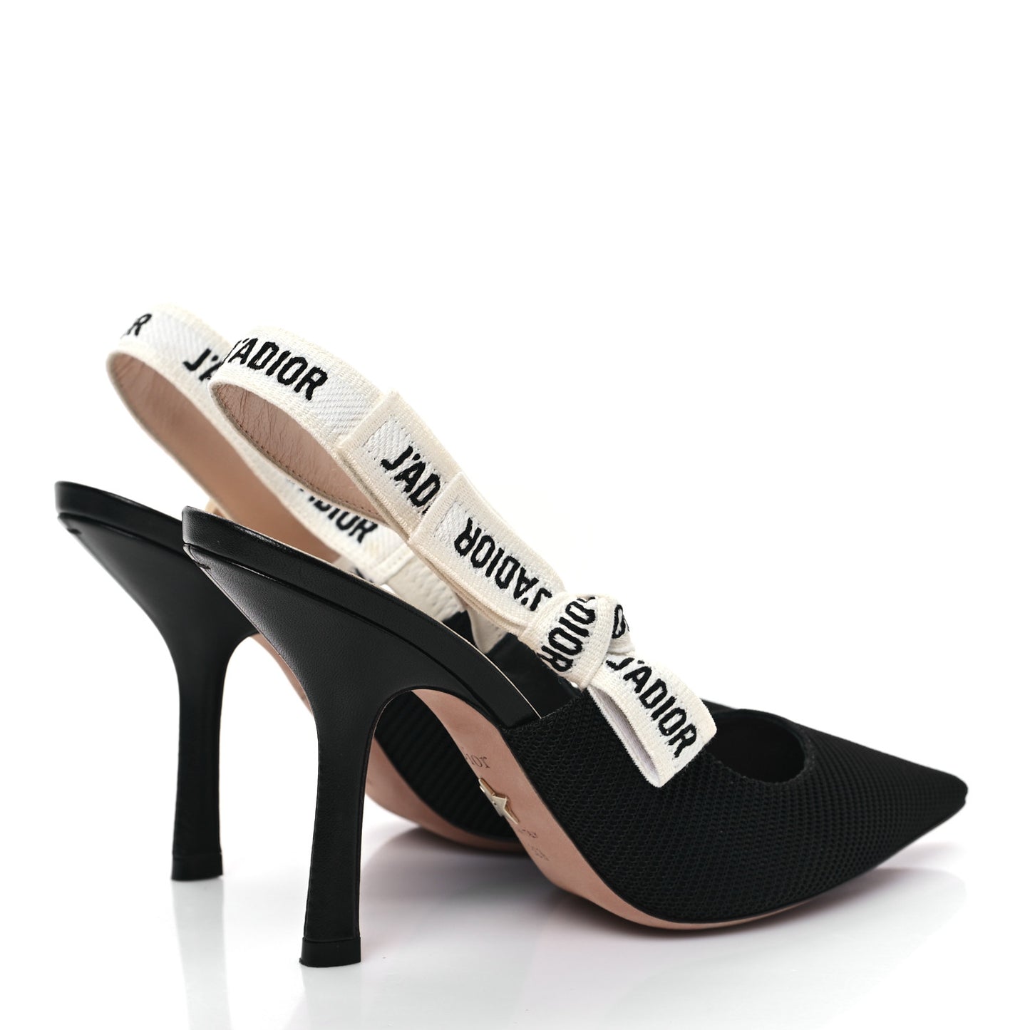 Technical Canvas Ribbon J'Adior Slingback 100mm Pumps 36.5 Black