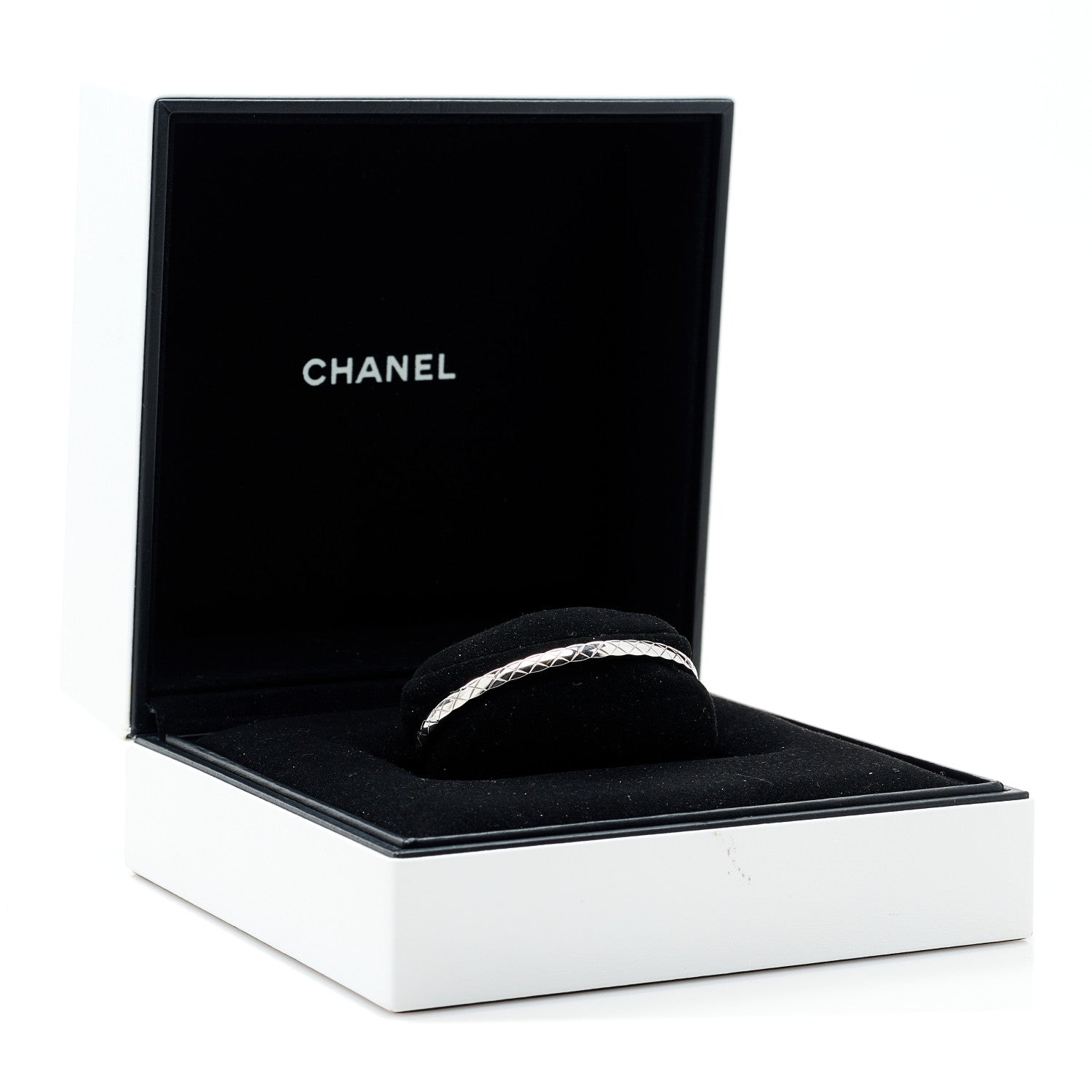 Chanel 18K White Gold Mini Coco Crush Bangle Bracelet S 4 of 4