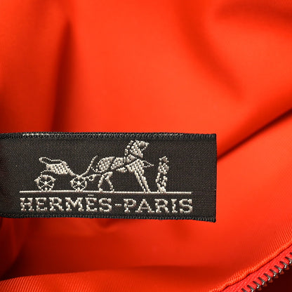 Hermes Silk Barenia Carre en Cravates Fourbi 25 MM Pouch Flamingo Pink Deer Brown 6 of 10