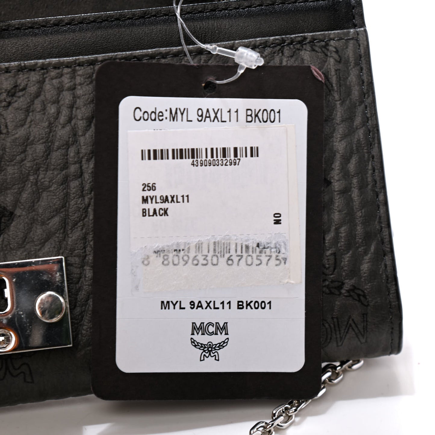 Visetos Calfskin Large Patricia Wallet On Chain Black