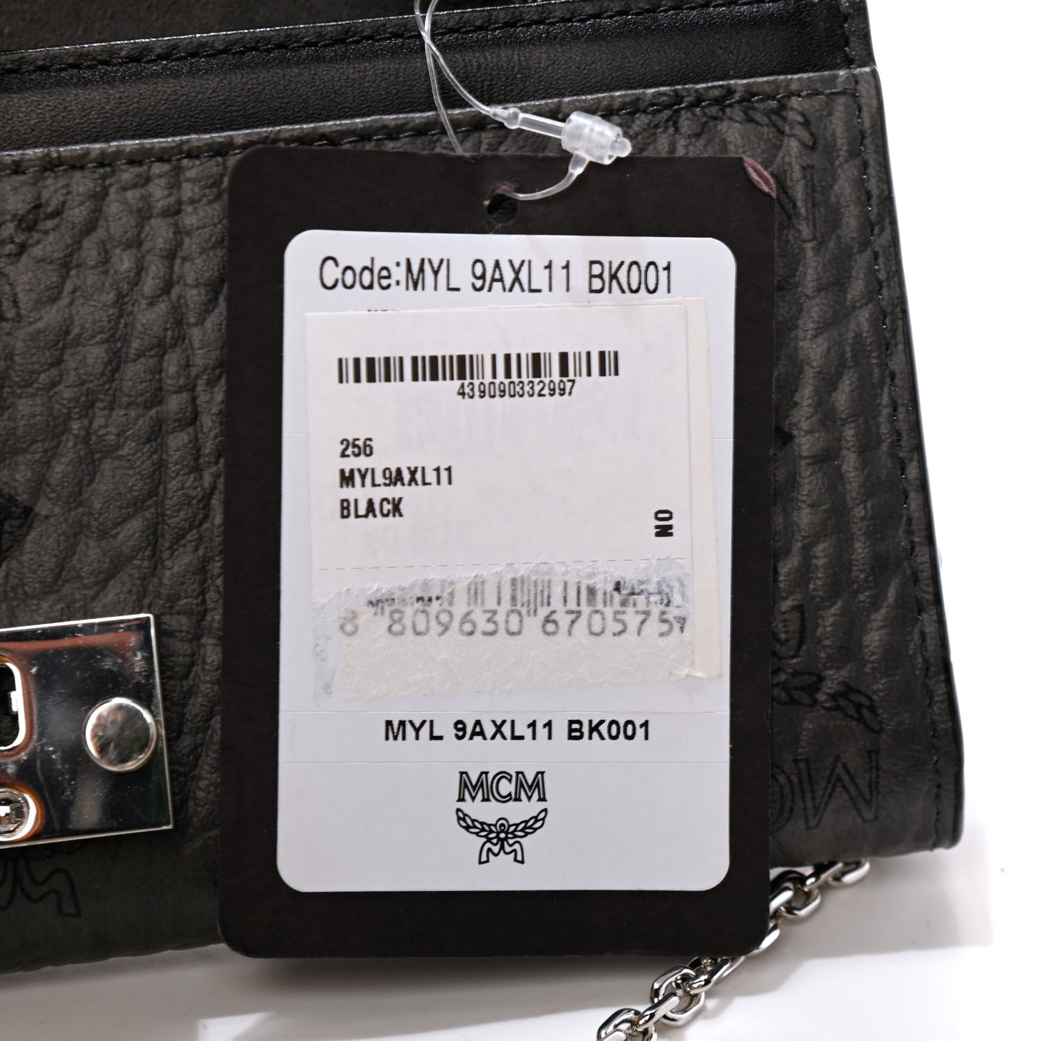 MCM Visetos Calfskin Large Patricia Wallet On Chain Black 9 of 9