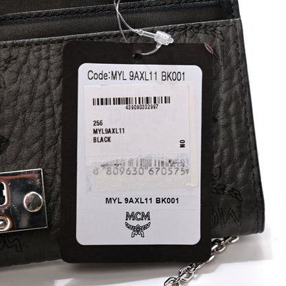 MCM Visetos Calfskin Large Patricia Wallet On Chain Black 9 of 9