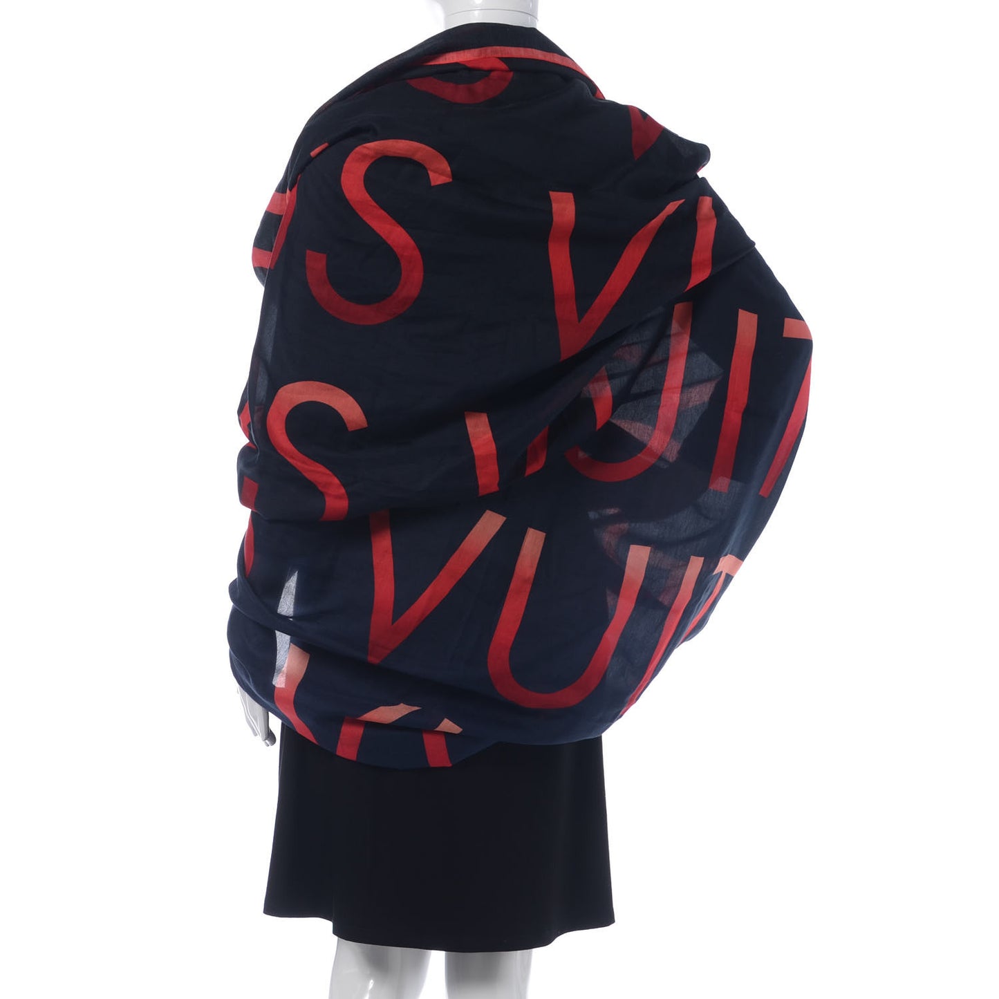 Cotton Silk LV Neon Stole Shawl Blue Infini