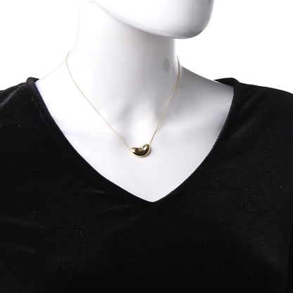 Tiffany 18K Yellow Gold 18mm Elsa Peretti Bean Pendant Necklace 2 of 6