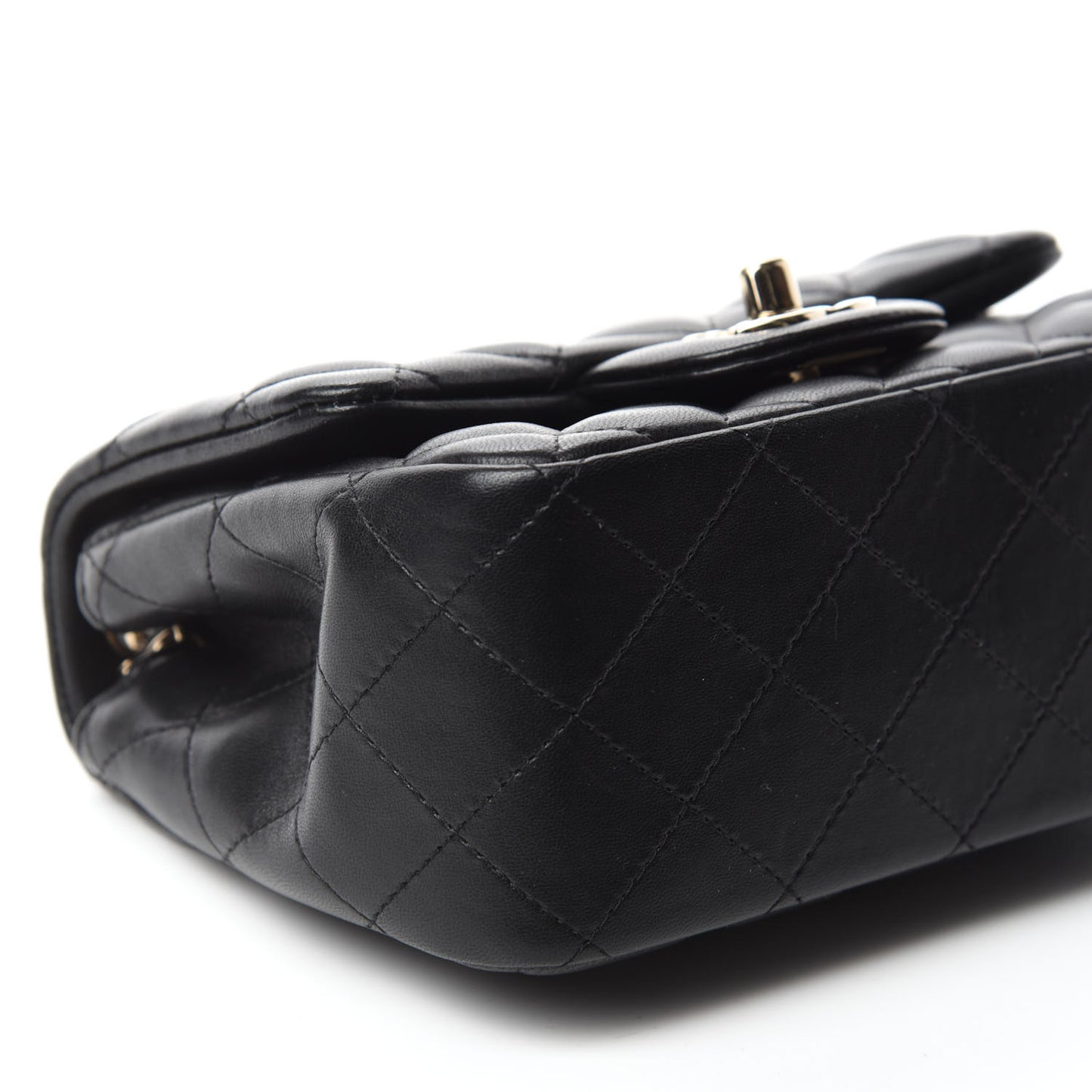 Lambskin Quilted Mini Square Flap Black