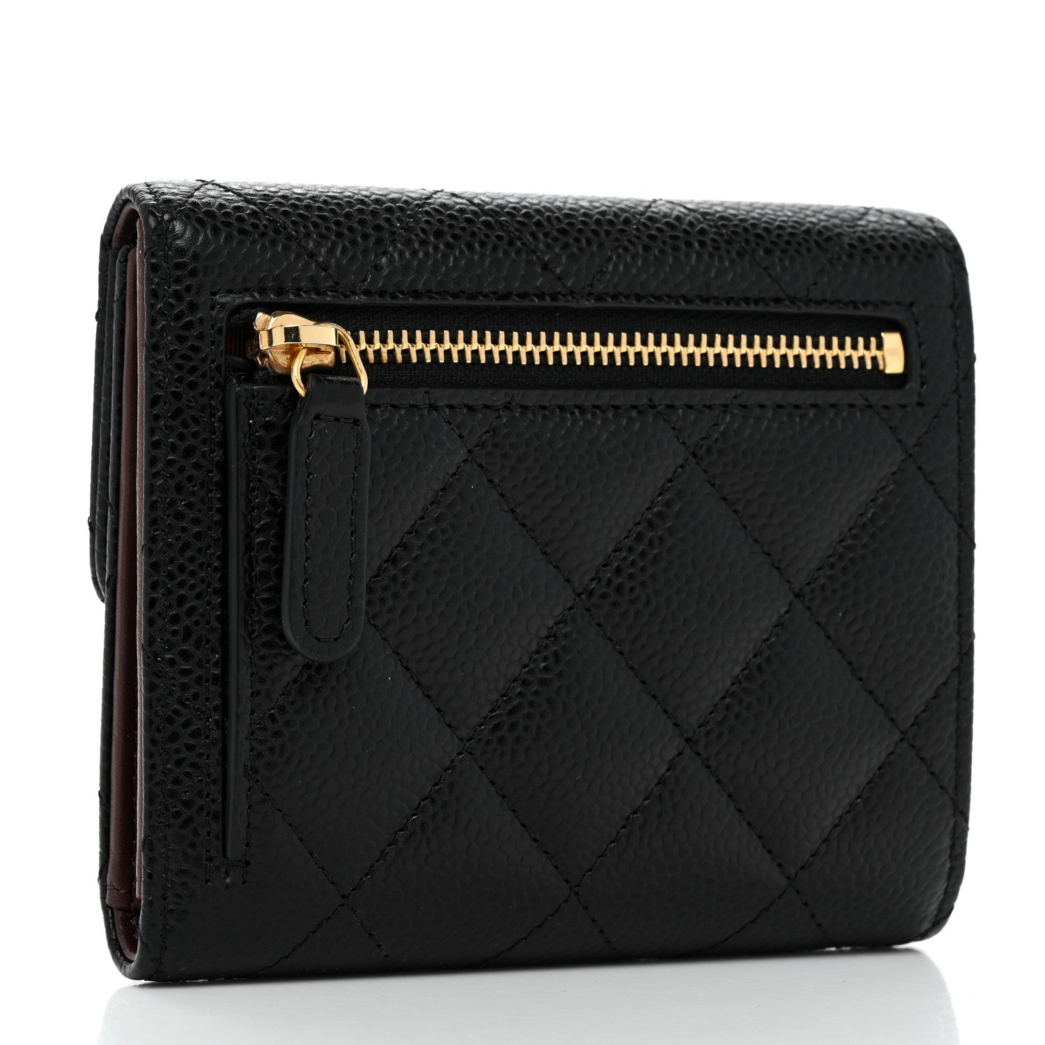 Chanel Caviar Quilted Compact Flap Wallet Black 3 of 8