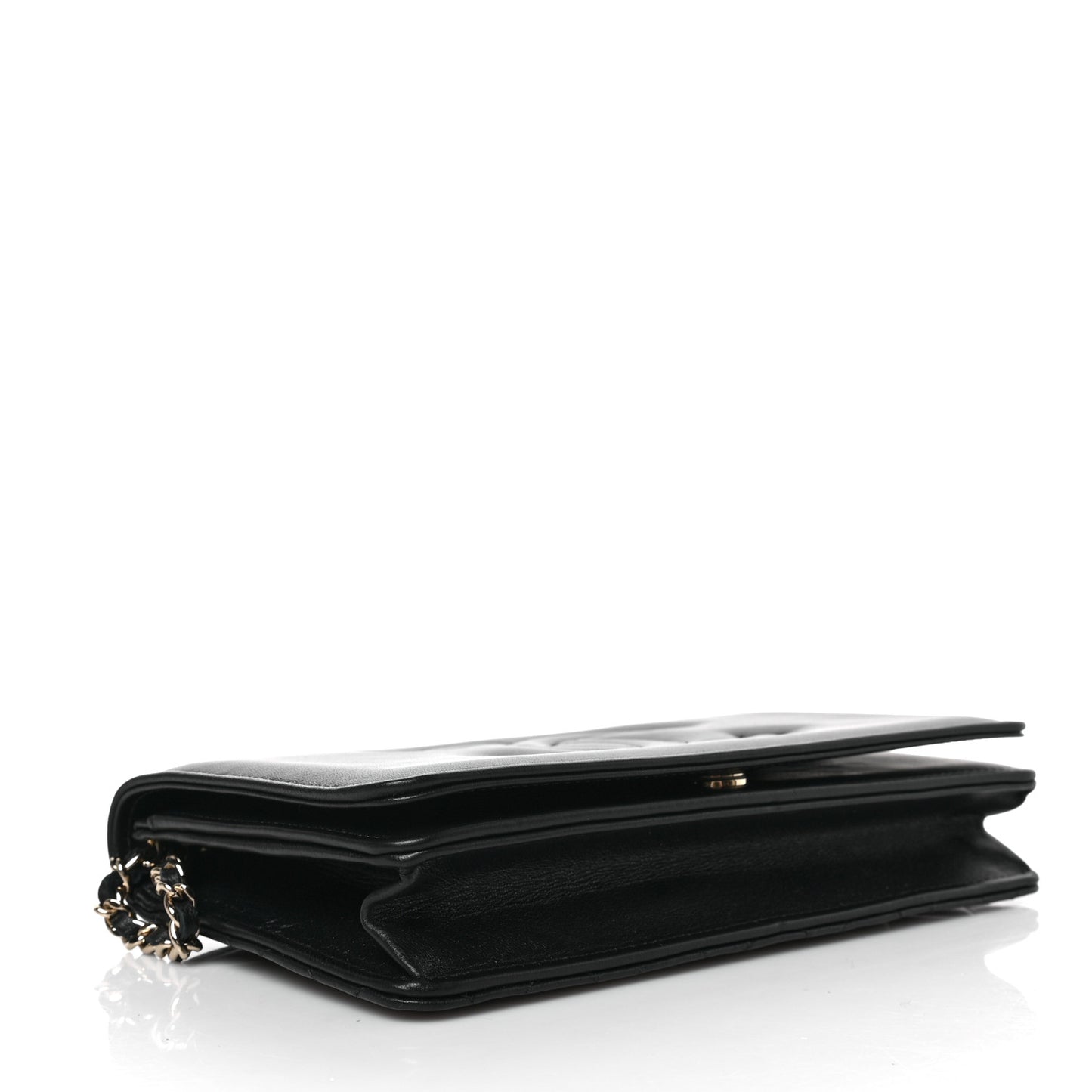 Lambskin Quilted Timeless CC Wallet On Chain WOC Black