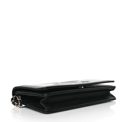 Chanel Lambskin Quilted Timeless CC Wallet On Chain WOC Black 4 of 10
