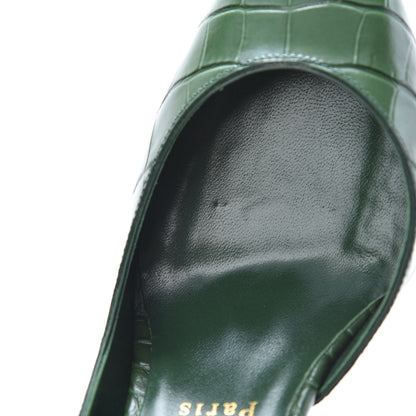 Christian Louboutin Crocodile Embossed Calfskin Iriza 100 Pumps 39 Green 8 of 9