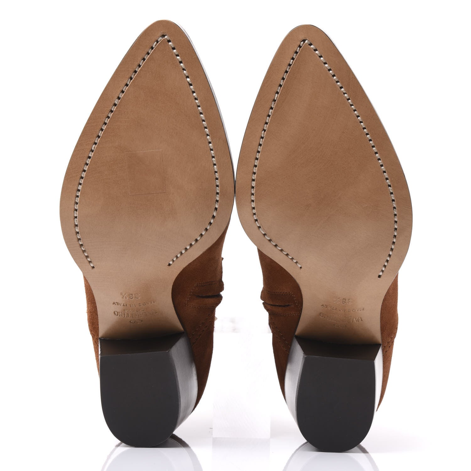 Valentino Garavani Suede Rockstud Double Buckle 50mm Cowboy Ankle Boots 38.5 Selleria 5 of 9
