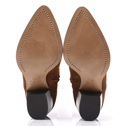 Valentino Garavani Suede Rockstud Double Buckle 50mm Cowboy Ankle Boots 38.5 Selleria 5 of 9