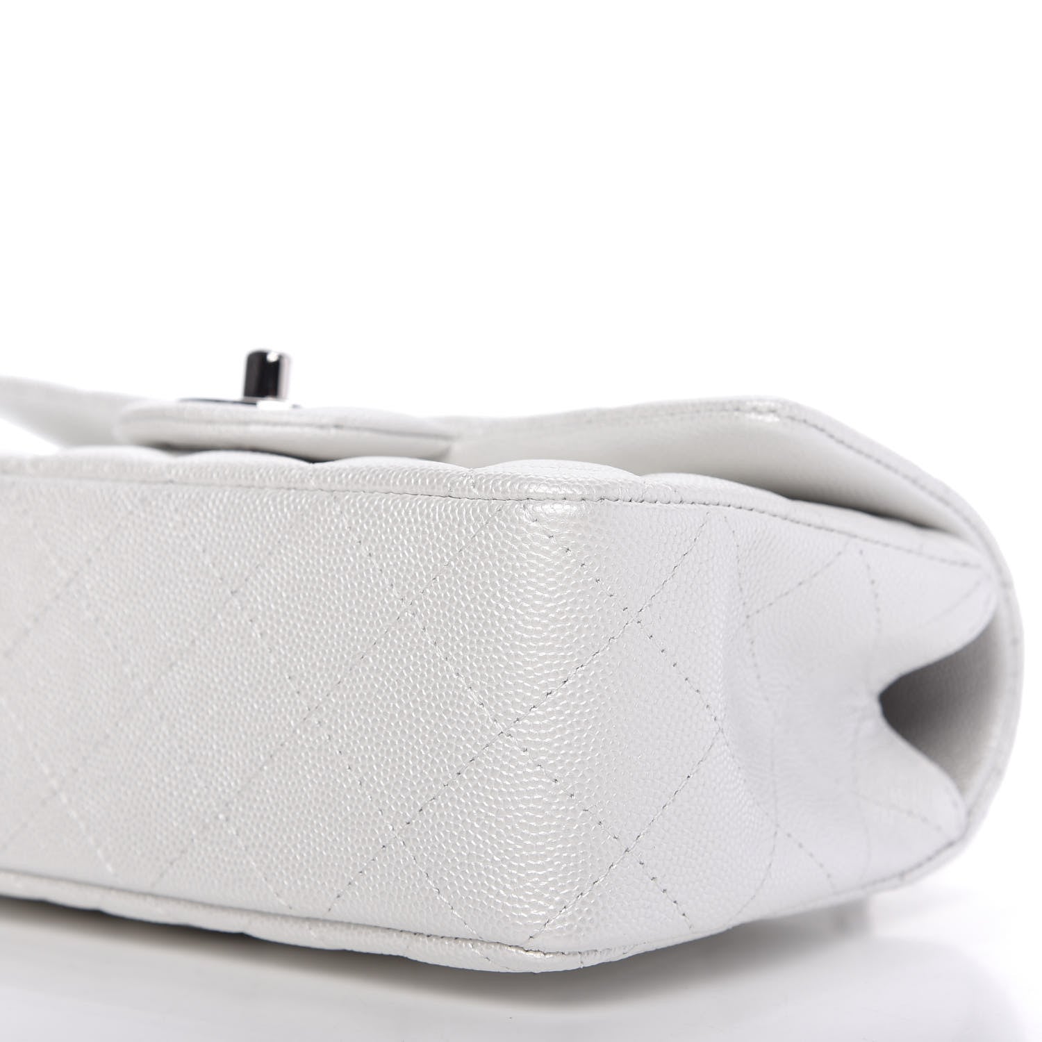 Chanel Iridescent Caviar Quilted Mini Top Handle Rectangular Flap White 7 of 10