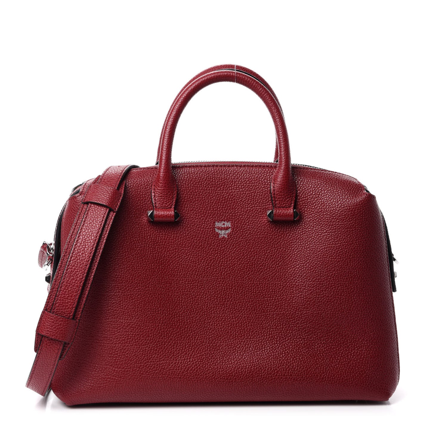 Grained Calfskin Medium Ella Boston Burgundy