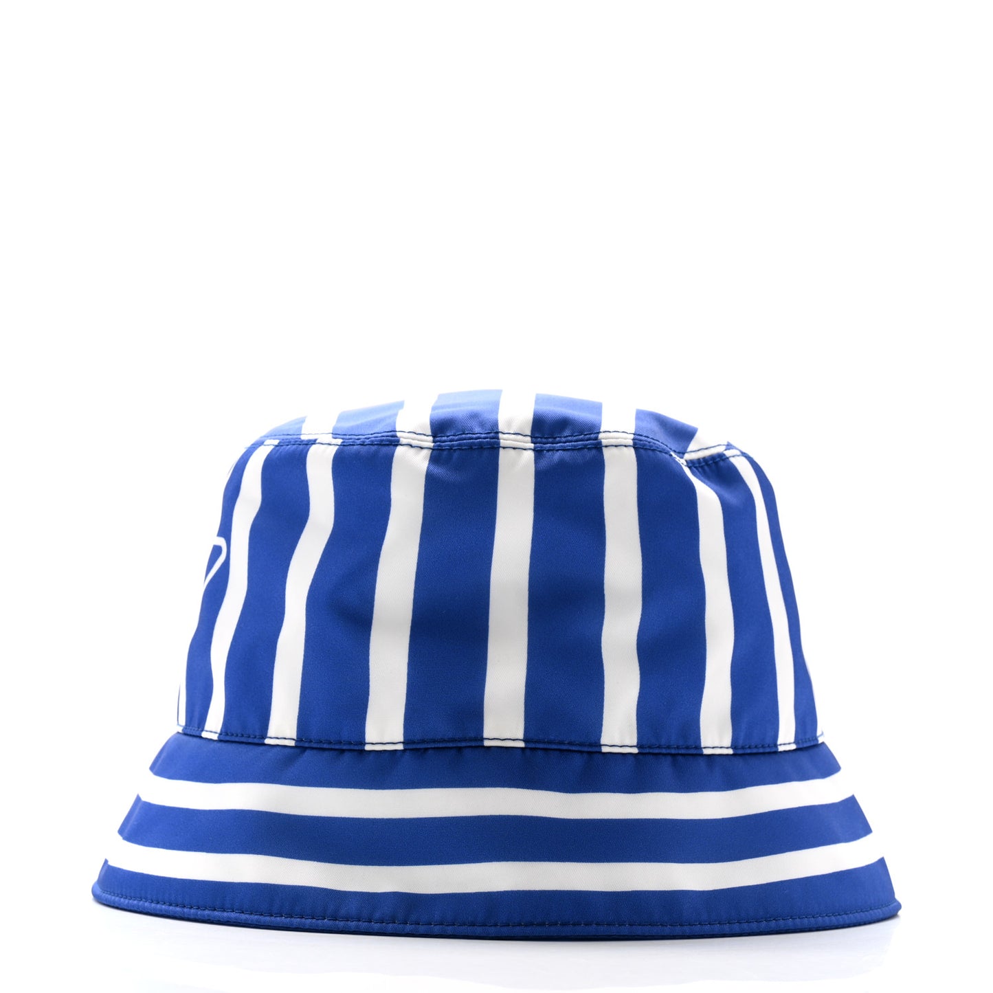Re-Nylon Logo Striped Womens Bucket Hat L Blue White