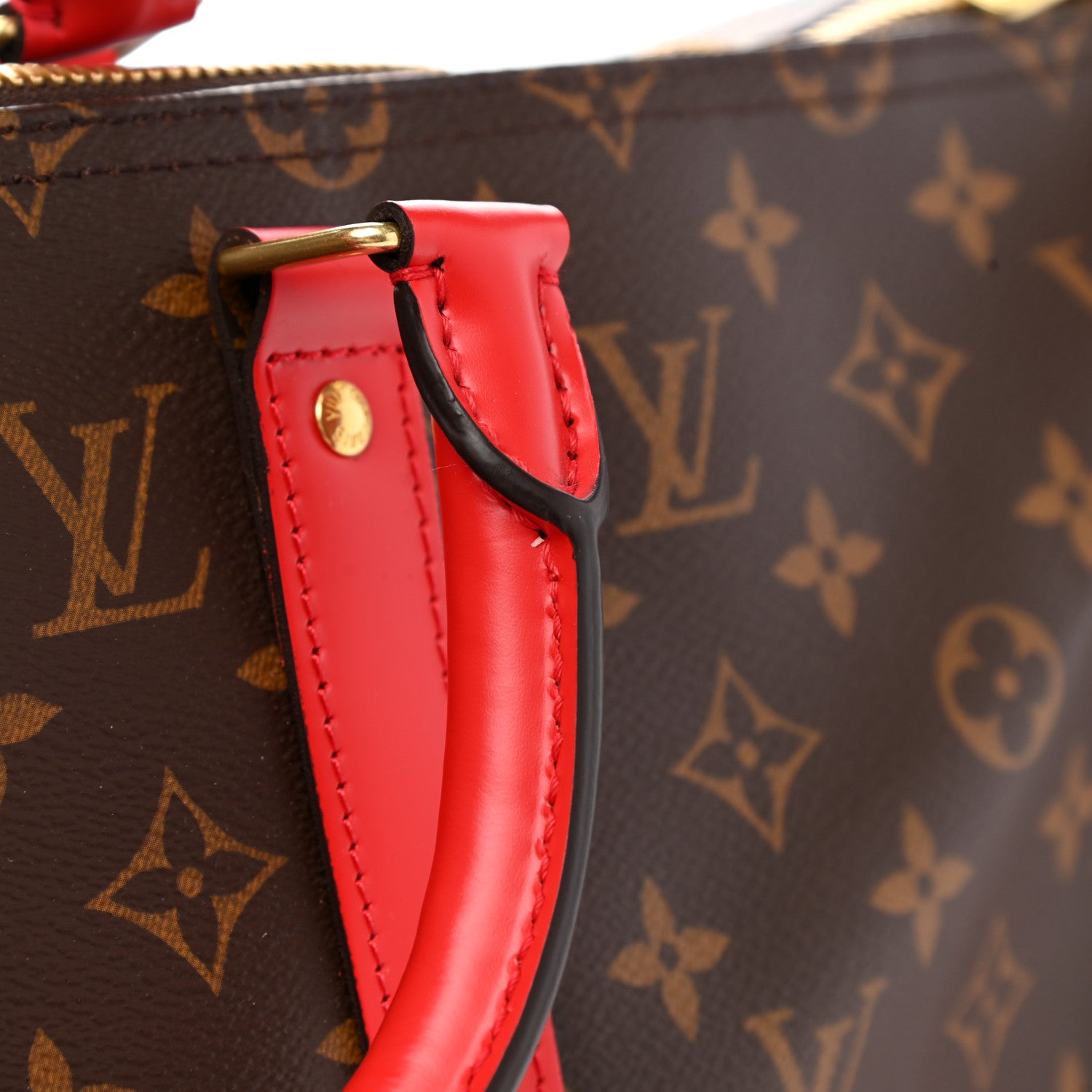 Louis Vuitton Calfskin Monogram Keepall Bandouliere 50 Coquelicot 11 of 12
