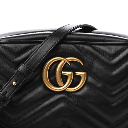 Gucci Calfskin Matelasse Small GG Marmont Chain Shoulder Bag Black 10 of 10
