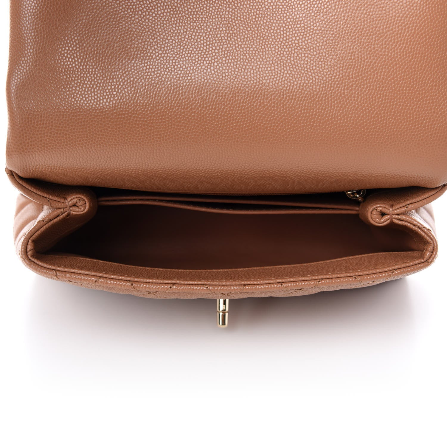 Chanel Caviar Quilted Lizard Embossed Mini Coco Handle Flap Brown 6 of 12