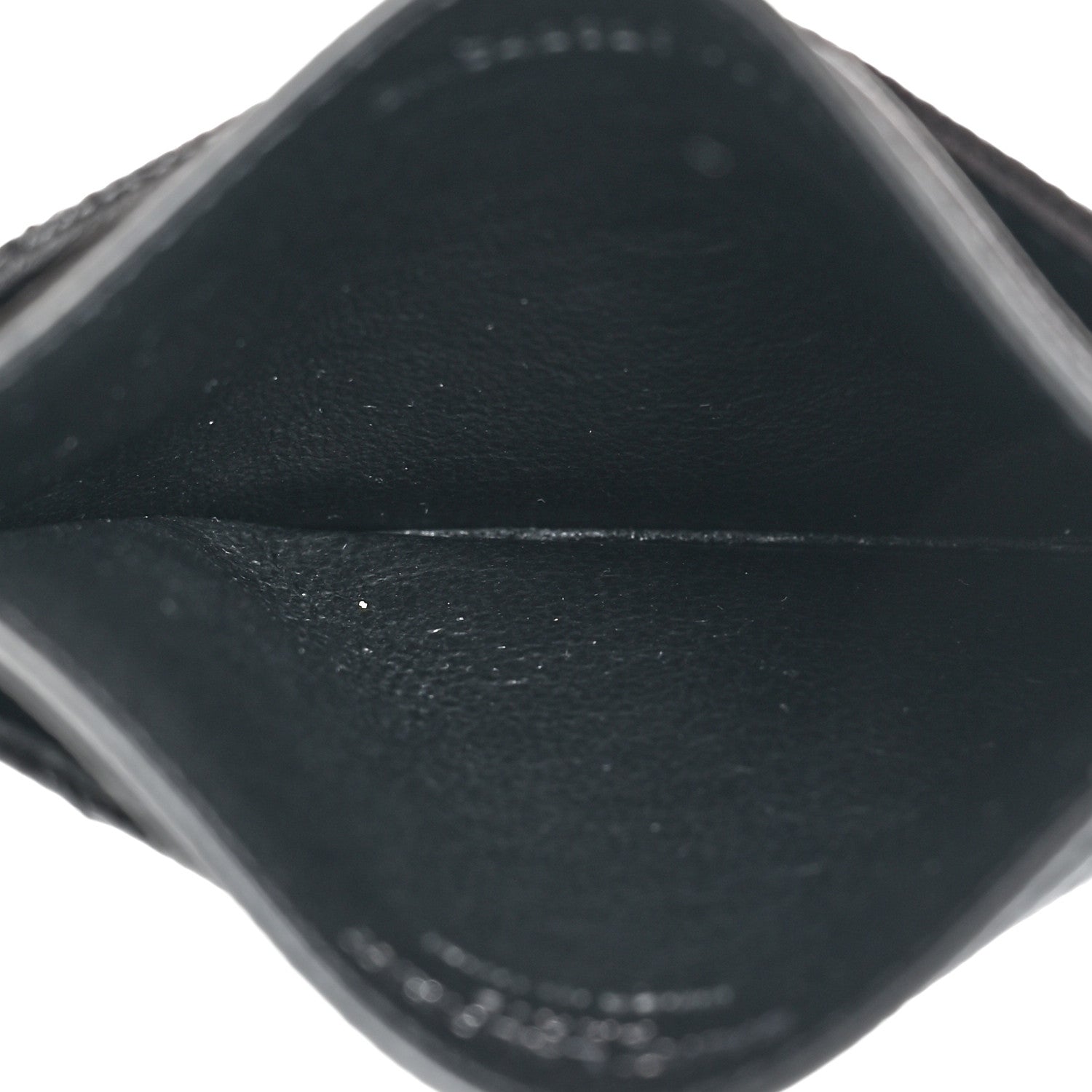 Saint Laurent Grain De Poudre Matelasse Chevron Monogram Credit Card Case Black 6 of 10