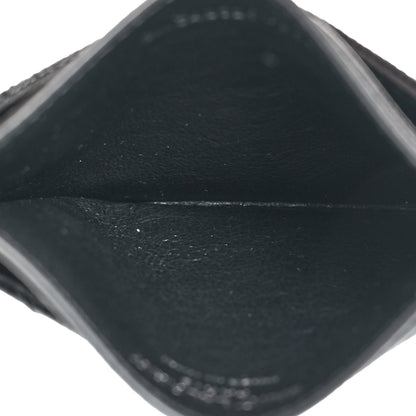 Saint Laurent Grain De Poudre Matelasse Chevron Monogram Credit Card Case Black 6 of 10