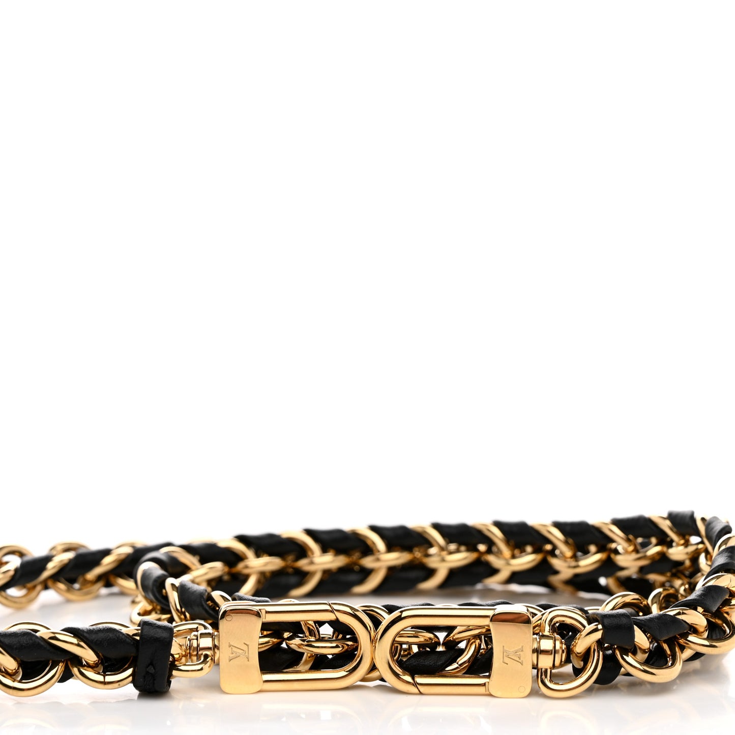 Calfskin Multi Pochette Chain Shoulder Strap Black Gold