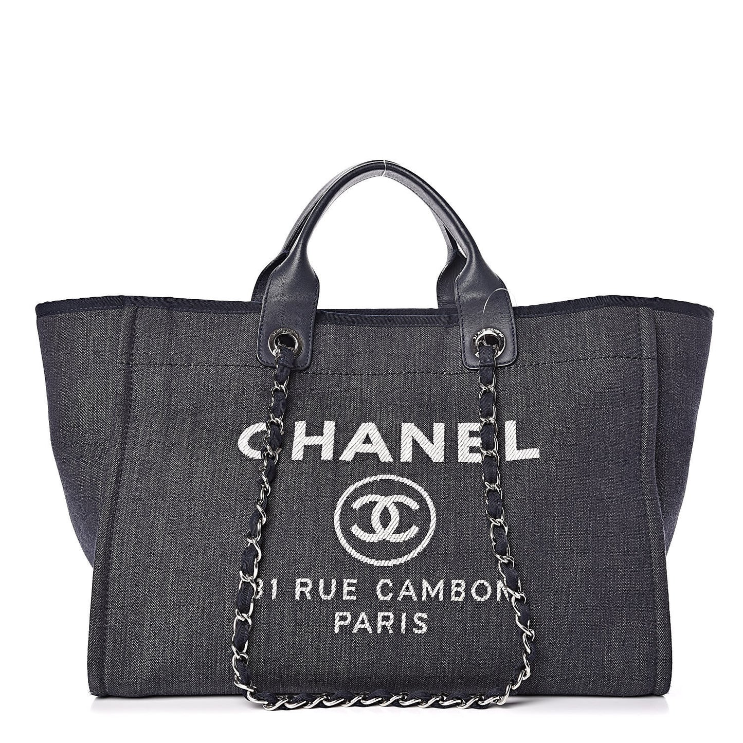 Denim Large Deauville Tote Dark Blue