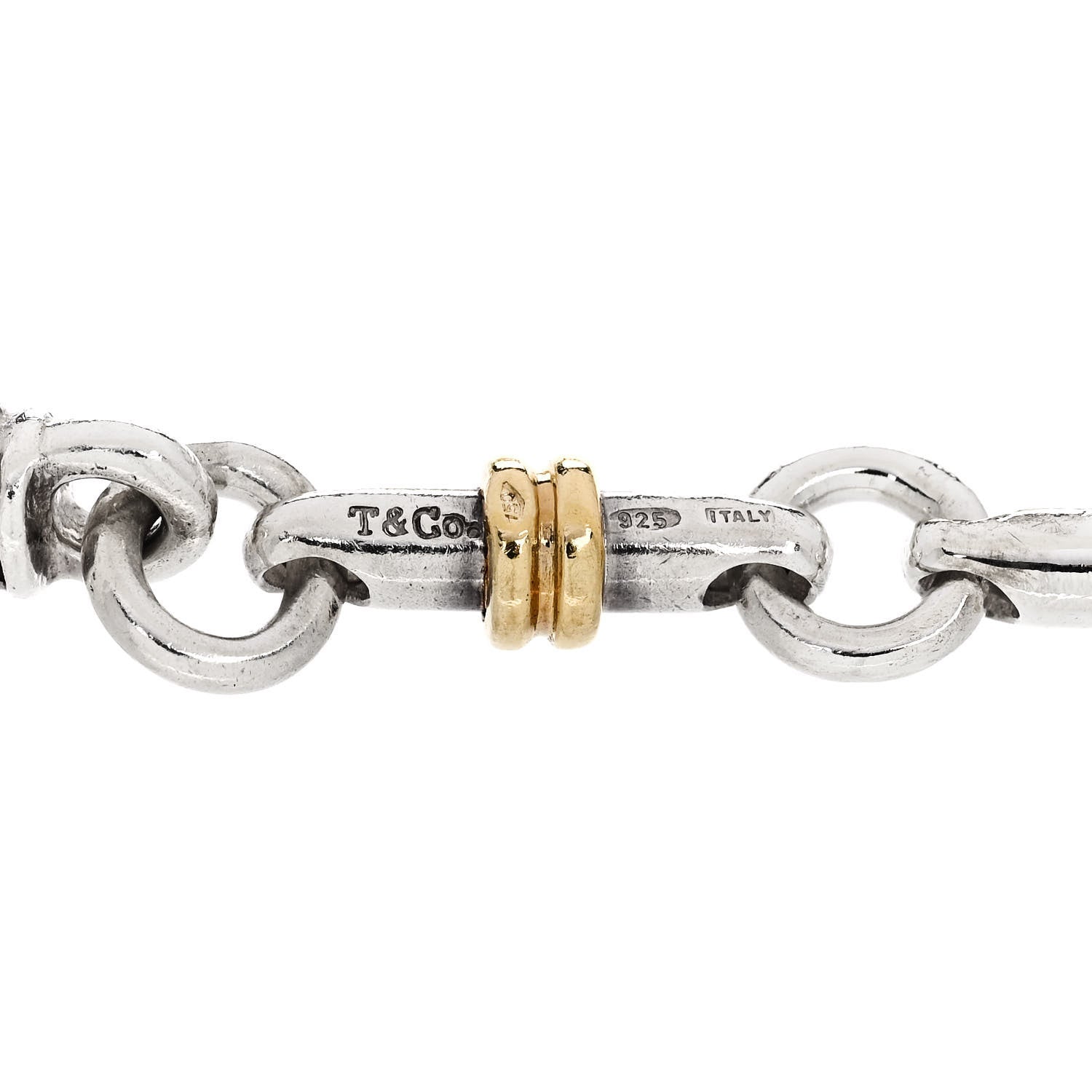 Tiffany Sterling Silver 18K Yellow Gold Bar Link Bracelet 3 of 3