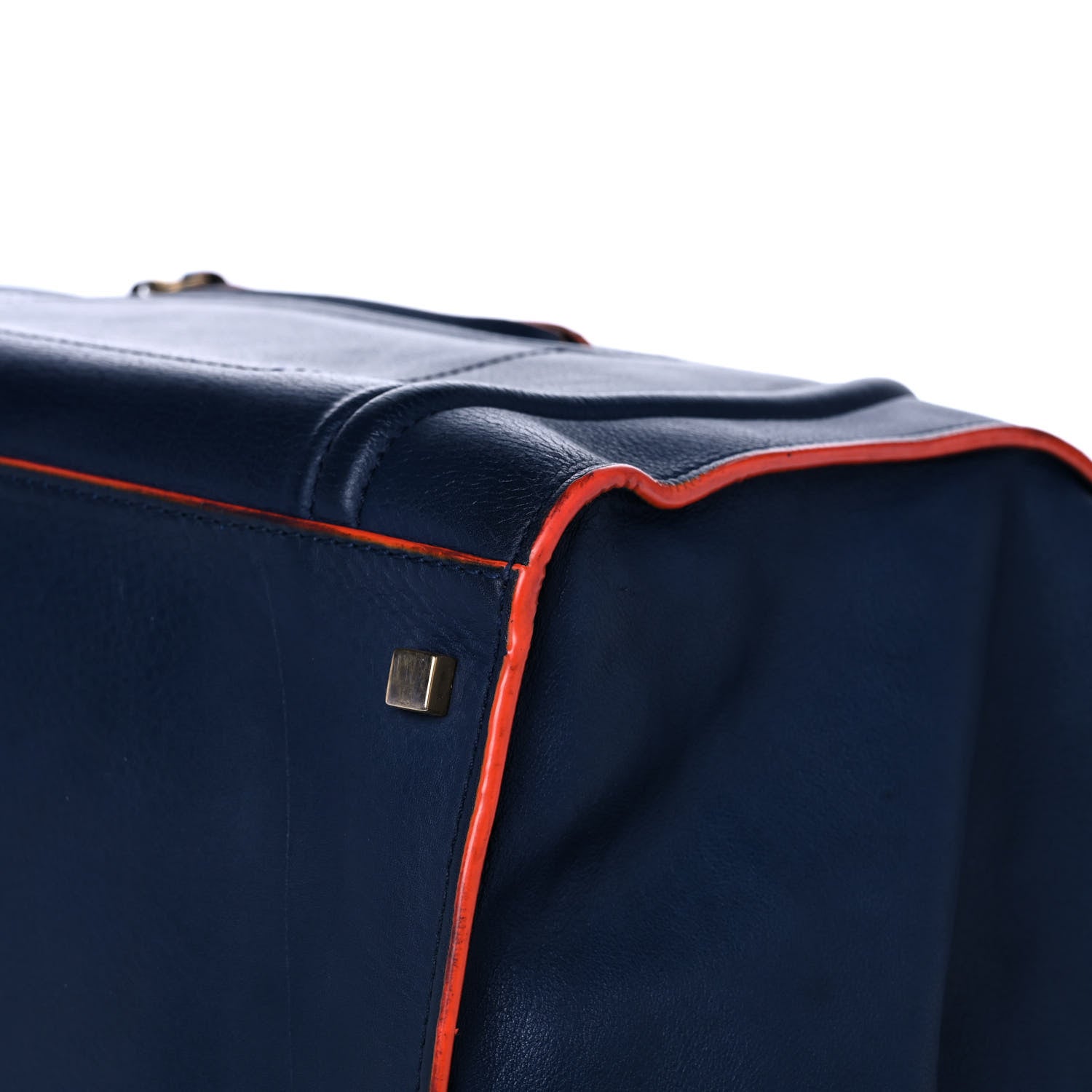 Celine Supple Calfskin Large Phantom Luggage Navy Blue Orange 10 of 13