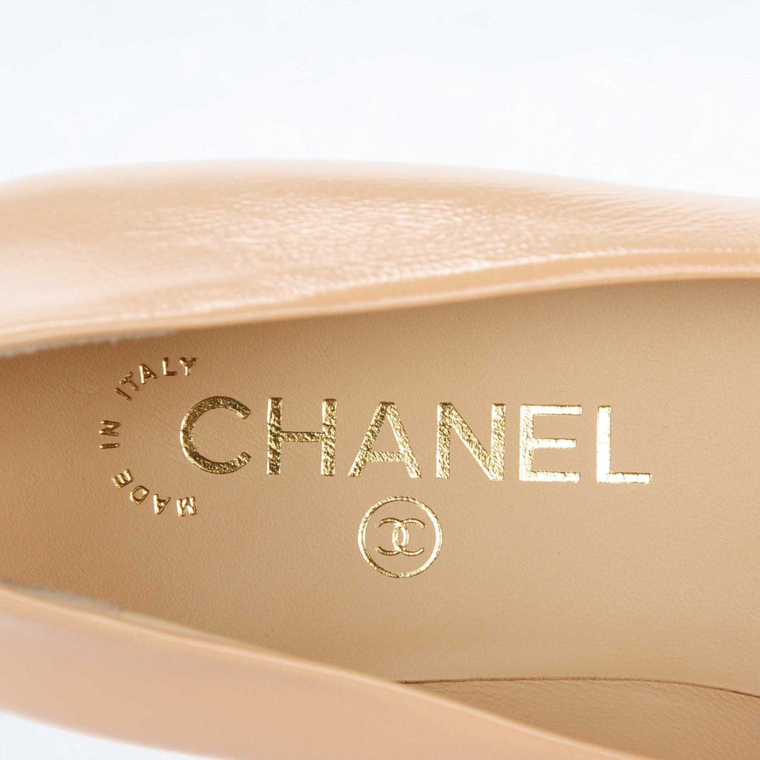 Chanel Lambskin Cap Toe Ballerina Flats 37 Beige Black 7 of 10