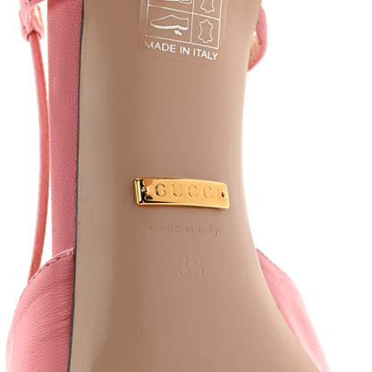 Gucci Nappa Bow Ankle Strap Platform Sandals 38 Butterfly Pink 6 of 10
