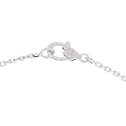 Van Cleef & Arpels 18K White Gold Chalcedony Vintage Alhambra Pendant Necklace 4 of 7