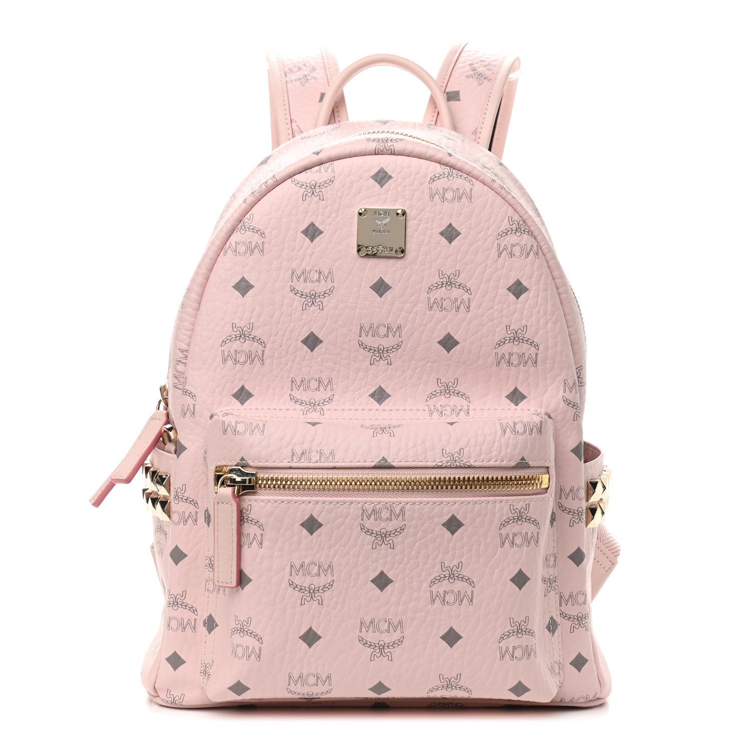 MCM Visetos Small Side Stud Stark Backpack Light Pink 1 of 17
