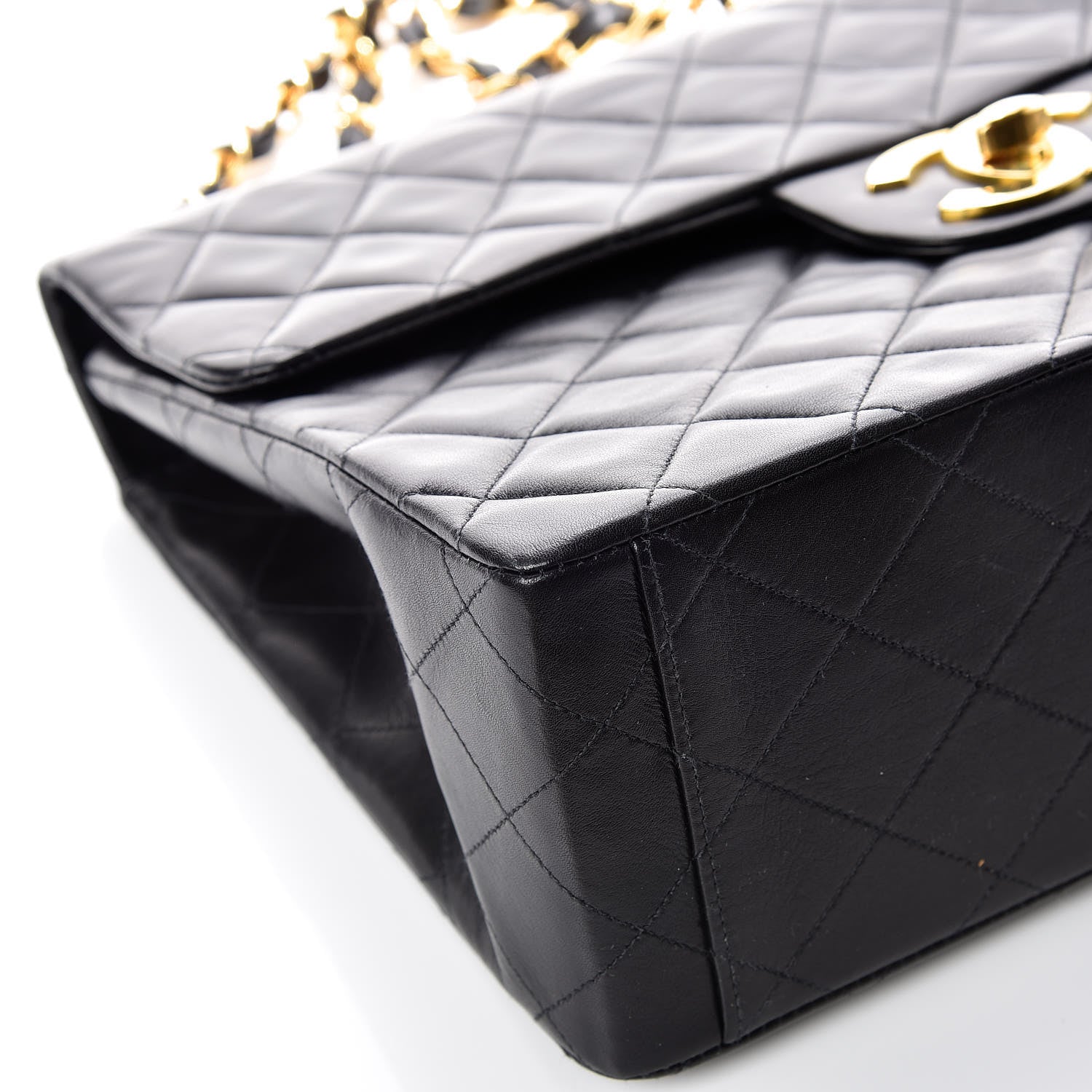 Chanel Lambskin Quilted XL Jumbo Single Flap Black 14 of 16