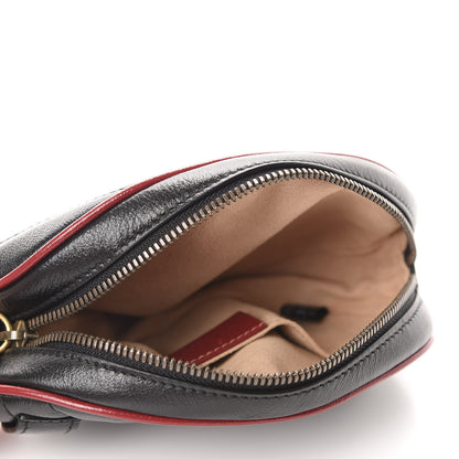 Gucci Azalea Calfskin Matelasse Diagonal Torchon GG Marmont Belt Bag 75 30 Black Romantic Cerise 5 of 12