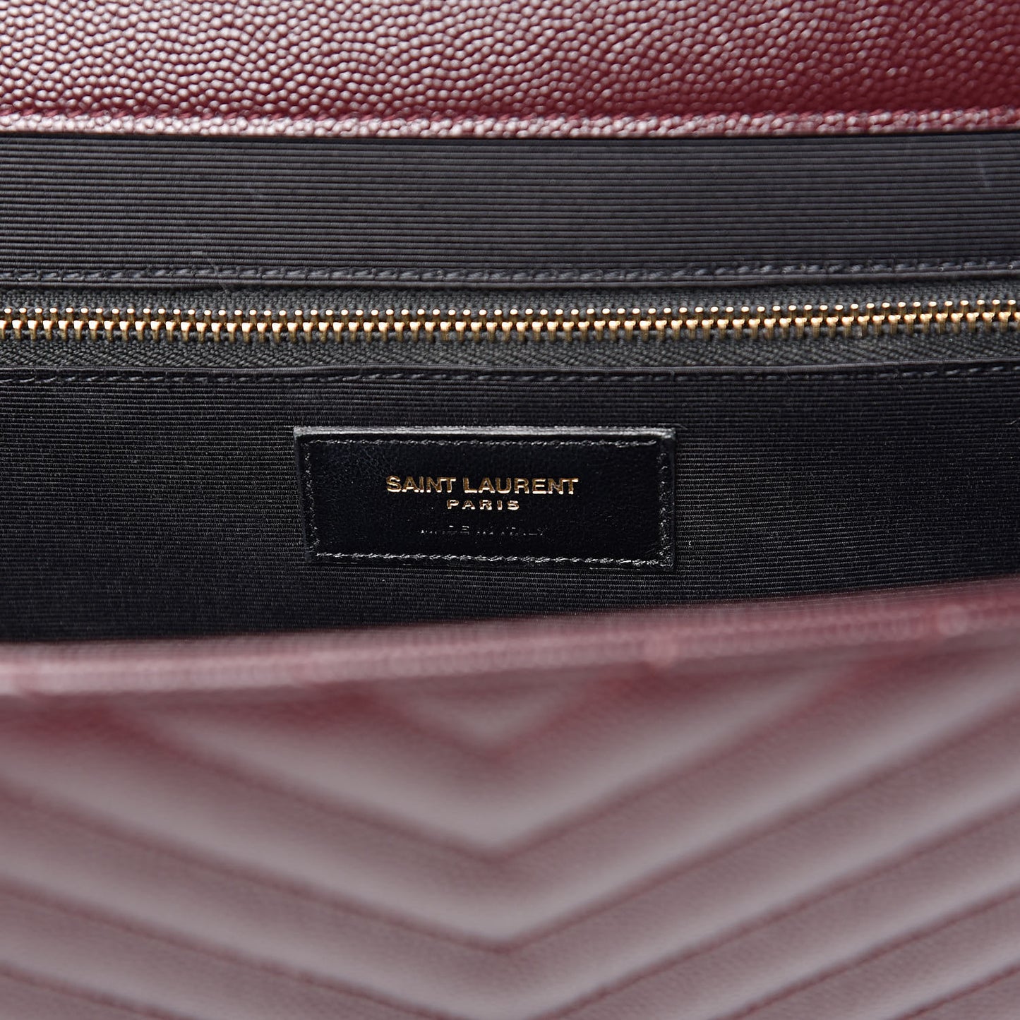 Grain De Poudre Matelasse Chevron Large Monogram Satchel Rouge Legion