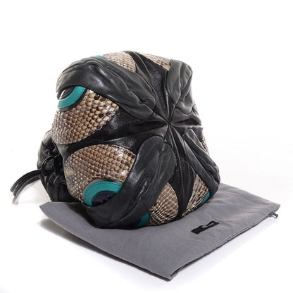 Miu Miu Python Nappa Liberty Drawstring Pochette Grigio 4 of 9