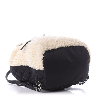 Chanel Wool Nylon Quilted Coco Neige Backpack Black Ecru 3 of 10