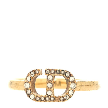 Christian Dior Metal Crystal CD Ring M Gold 1 of 5
